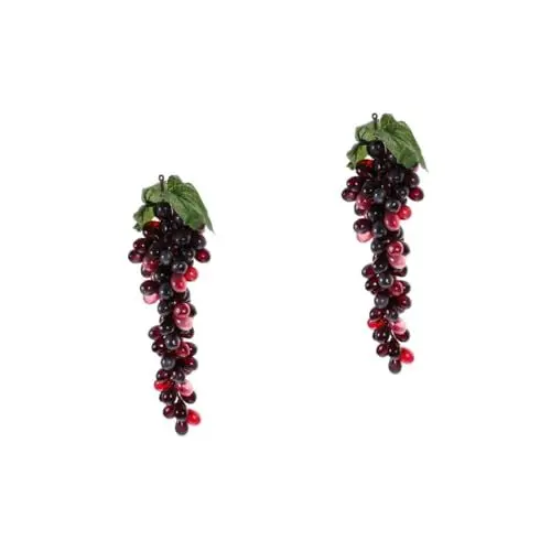 Produktbild: IMIKEYA 2st Trauben Dekorationen Lebensechte Künstliche Weintrauben Künstliche Früchte Ornament Gefälschte Fruchttrauben Traubenmodell Garten Gefälschte Traube Dekorative Früchte Plastik