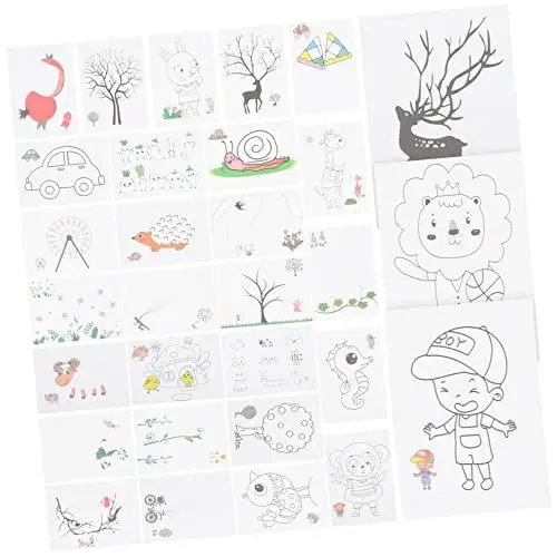 Produktbild: IMIKEYA 30 Stck. Zeichnungskarte Lustige Fingermalkarten Fingerzeichenkarten Für Fingermalerei Fingerfarbe Für Handschrift Zeichnungsübungen Kinderfingerfarbe Papier