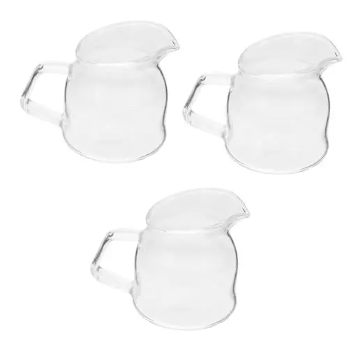 Produktbild: IMIKEYA 3St Milchbecher Sahnekännchen Kaffeesahne Cappuccino Kaffeebecher trinkbecher Kaffeecreme Kaffeekrug Tasse für Milch transparenter Becher Krug für Soße Milchkännchen Milchkrug Glas