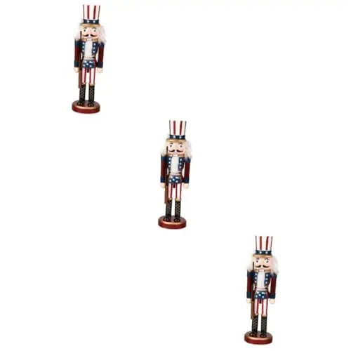 Produktbild: IMIKEYA 3 STK Nussknacker Soldat Ornament Hängende Nussknacker-Ornamente Cupcake-Dekorationen Spielzeug Für Den Schreibtisch Mini Onkel Kind Nussbaum Umweltfreundliche Farbe