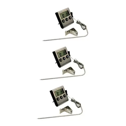 Produktbild: IMIKEYA 3 Sets Grill Thermometer Grill Thermometer Lebensmittel Thermometer Echtzeit Temperatur Thermometer Temperaturanzeige Timing Tester Grillzubehör Überwachung Von Fleisch