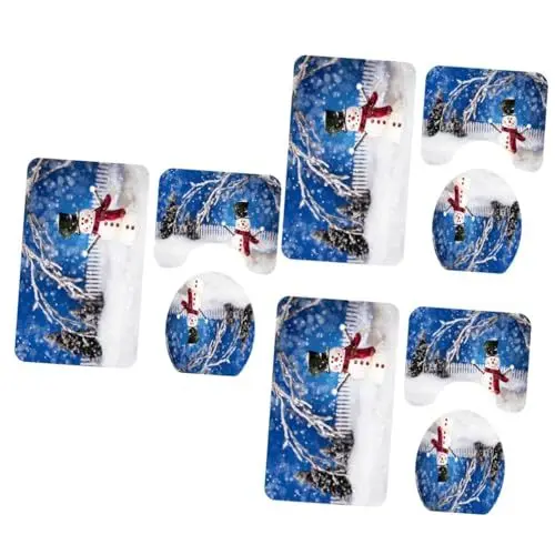 Produktbild: IMIKEYA 3-teilig 3 1 – Badezimmer-Teppich-Set 3-teilig Weihnachts-Accessoire-matten Toilettensitz-pad Home-Hotel-matten-Set