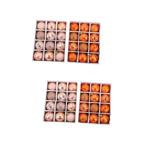 Produktbild: IMIKEYA 48 STK Weihnachtsdekoration Kugel Sekt Orangenbaumdekor Christbaumkugeln Ornamente Dekorationen Shatterproo Weihnachtskugel Hängende Weihnachtsverzierung Geschenk Mandarine PVC