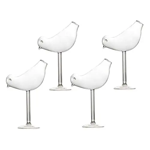 Produktbild: IMIKEYA Einzigartiges Cocktailgläser-set Mit Vogel-design Rauchglas 4-teiliges Set Elegantes Accessoire