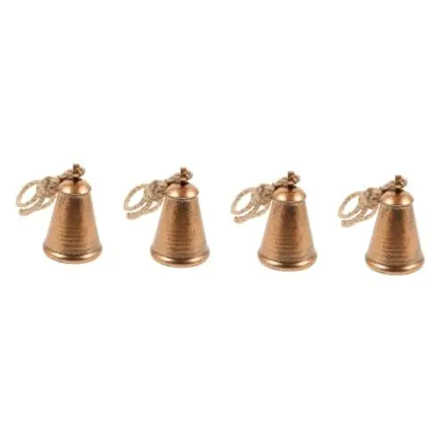 Produktbild: IMIKEYA 4 Stück Glockenanhänger fensterschmuck Schlittenglocke große Weihnachtsglocken Christbaumschmuck Glocken weihnachtsdeko antikes Windspiel Weihnachtskuhglocke Eisen Golden