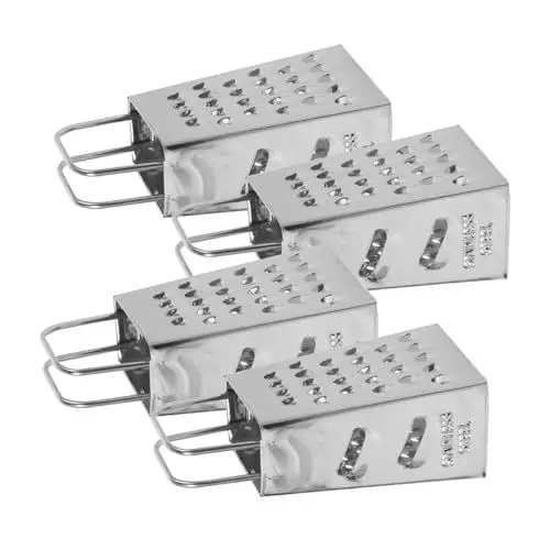 Produktbild: IMIKEYA 4 Stück Reibe Käseschredder Zitrusschale Lebensmittelschredder Kartoffelschale grillzubehör käsemühle käseschneider Käserei Küchenutensilien Wohnaccessoire Rostfreier Stahl Silver