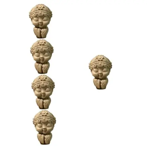 Produktbild: IMIKEYA 5St Tsing Yi Hua Dan Ornamente Bürodekoration kreativität Desktop-Holzcharakter chinesisches Touristen-Souvenirspielzeug Wohnkultur Holzverzierung Büroschmuck Fernsehschrank Statue