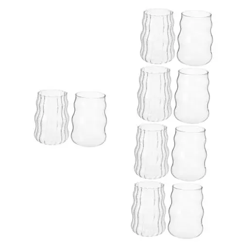 Produktbild: IMIKEYA 5 Sätze 5 Sets Mollige Glas Saftgläser Teetasse Klare Ästhetische Tassen Teebecher Getränkegläser Klare Trinkgläser Eiskaffeetasse Wassergläser Mundspülungen 2 Stück * 5