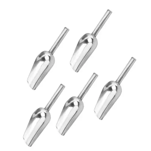 Produktbild: IMIKEYA 5st Mehlschaufel Proteinpulver Klar Eiswürfel Süßigkeiten Halter Für Eisschaufeln Süßigkeiten Kugeln Essensschaufel Schaufeln Für Kanister Tee Metall Lebensmittel Korn Schaufel