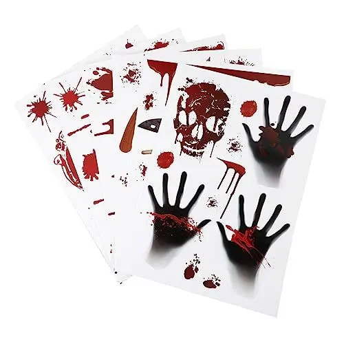 Produktbild: IMIKEYA 6 Blätter Halloween-Aufkleber Halloween-Wanddekorationen Halloween-Innendekorationen Halloween-Tapete halloween theme halloween Hintergrundaufkleber Wandtattoos pvs