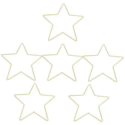 Produktbild: IMIKEYA 6st Goldene Traumfänger-metallringe Ringe in Sternform Ring Zur Herstellung Von Makramee Kranzdrahtrahmen Metall-sternreifen Traumfänger-reifenstern Golddekor Zubehör Esstisch Kind