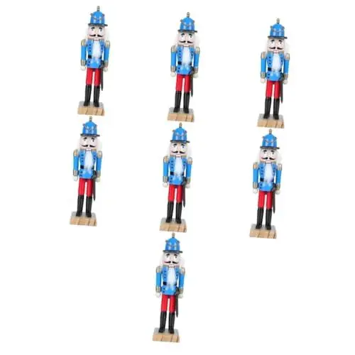 Produktbild: IMIKEYA 7 Stücke Nussknacker Figuren Weihnachten Dekoration Walnuss Soldat Puppet Puppe Hause Ornament Handwerk
