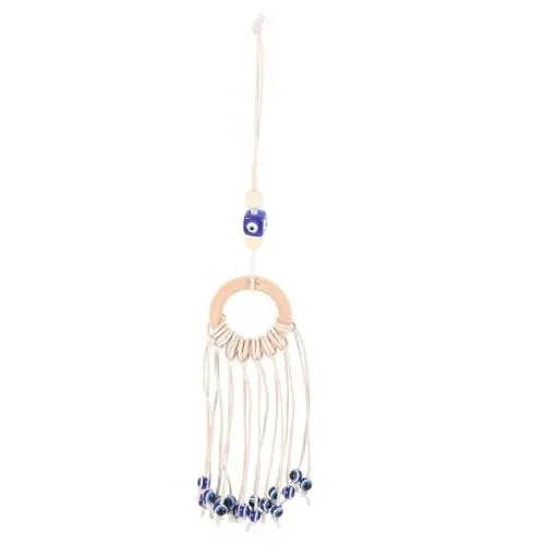 Produktbild: IMIKEYA Anhänger mit blauen Augen Bag Charm Handmade anhänger Böser Blick-Ornament Wandamulette mit bösem Blick türkische verzierung Truthahnblaues Augendekor im Auto Holz