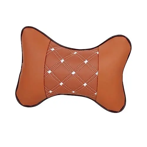 Produktbild: IMIKEYA Car Neck Pillow Ergonomisch Atmungsaktives Nackenstützkissen Für Auto Universelles Kopfstützenkissen Orange Mit Weißer Bequeme Unterstützung Für Und Alltag