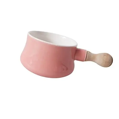 Produktbild: IMIKEYA Emaillierter Soßentopf Salatschüssel Frühstücksschale Aus Keramik Ofenfeste Schalen Suppenteller Französische Butter Nudel Die Glaszwiebel Mini-milchtopf Dessertteller Obst Rosa
