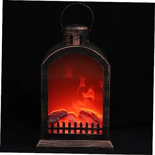 Produktbild: IMIKEYA Flammenlose Kaminlampe LED-Lampe schmücken geführte Laternen geführte kaminlaterne Feuer Flamme Lampe kreative LED-Laternenlampenverzierung dekorative LED-Lampe Polypropylen