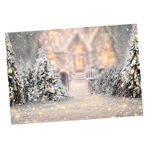 Produktbild: IMIKEYA Fototuch Für Weihnachten Weihnachtshintergrundtuch Wandteppich Mit Weihnachtselementen Weihnachtskamin Krippendekor Urlaub Wandteppich Wandbild Ethylen-propylen-fototuch