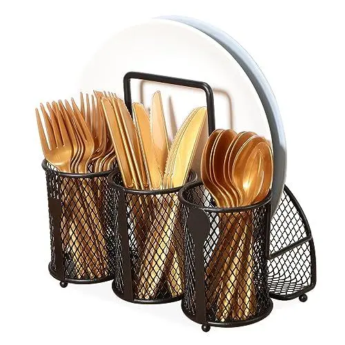 Produktbild: IMIKEYA Besteckhalter Für Partys Grillplatte Im Freien Besteck-organizer Picknick-artikel -set Für Draußen Aufbewahrungsbox Aus Metall