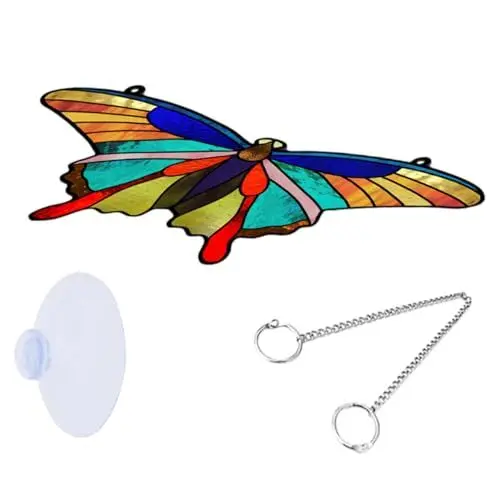 Produktbild: IMIKEYA Heimtextilien-anhänger Basteln Sie Sonnenfänger Aus Buntglas Schmetterlingsdekor Mit Kette Tier-hängedekoration Buntes Suncatcher-Form Prisma Suncatcher Acryl Fenster Zubehör