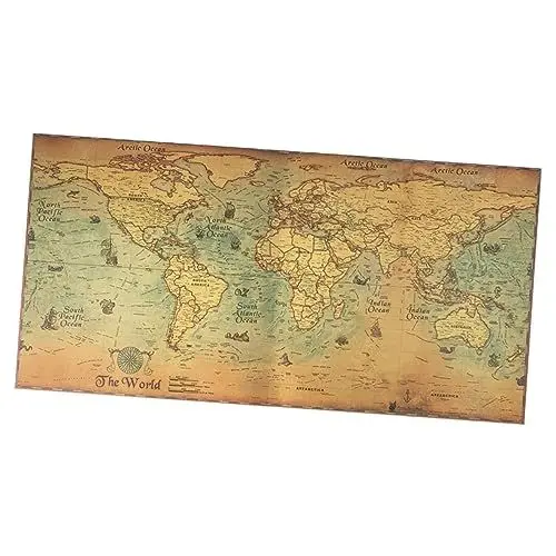 Produktbild: IMIKEYA Kartenwandposter weltkarte world map wand polsterung wandverkleidung posters Büro Wandkunst nautische Wandmalerei Seekarte Wohnzimmer-Wanddekoration alte Karte Kraftpapier