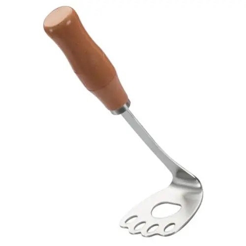 Produktbild: IMIKEYA Kartoffelstampfer Aus Edelstahl Mit Holzgriff – Geformter Robuster Metall-Kartoffelstampfer Handstampfer Für Gemüse Obst Und Küchenutensilien