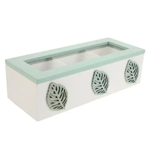 Produktbild: IMIKEYA Eleganter Teebeutelhalter Aus Holz Mit 3 Fächern Aufbewahrungsbox Teebeutelregal Teelöffel Vitrine Teebeutel Teehalter
