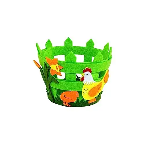 Produktbild: IMIKEYA Dekorativer Runder Osterkorb Aus Vliesstoff Osterbasteln Osterkorb Heimdekoration Ostern Osterdeko Osterkorbbasteln