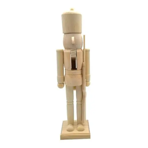 Produktbild: IMIKEYA Nussknacker-Ornament Aus Holz Blanke Nussknackerpuppe Unbemalte Nussknackerfigur Kreative Weihnachtsdekoration