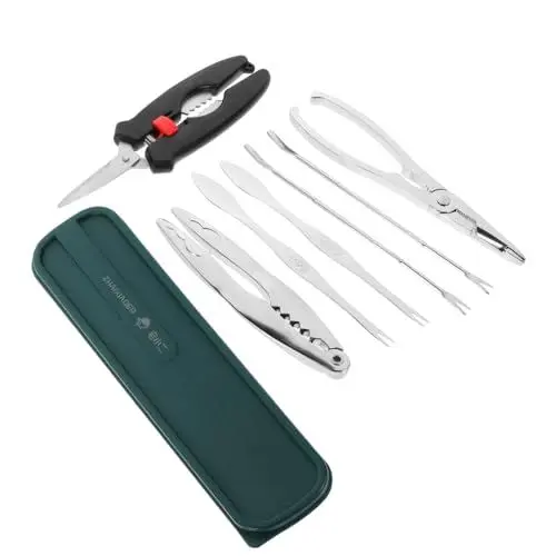 Produktbild: IMIKEYA Kekse 1 Satz Werkzeug Utensilien Partyzubehör Zum Kochen Von Meeresfrüchten Für Meeresfrüchte Aus Metall Küchenzange Rostfreier Stahl Krabbe Geschirr Küchengeräte