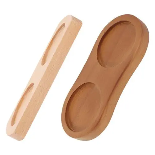 Produktbild: 2 Stücke Holz Pfeffer Salz Basis Pfeffer Tablett Salz Und Mühle Stehen Küche Gewürz Tablett