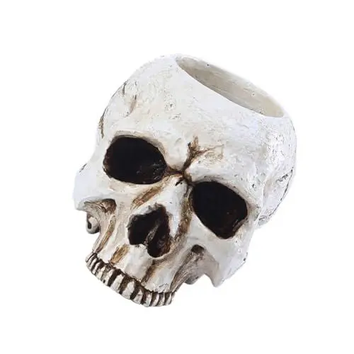 Produktbild: IMIKEYA Halloween Skelett Kerzenhalter Figuren Ornamente Harz Kerzenhalter