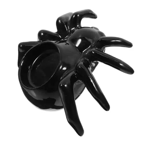 Produktbild: IMIKEYA Realistischer Keramik Spinne Halloween Kerzenhalter Horror Halloween Kerzenhalter Schwarz