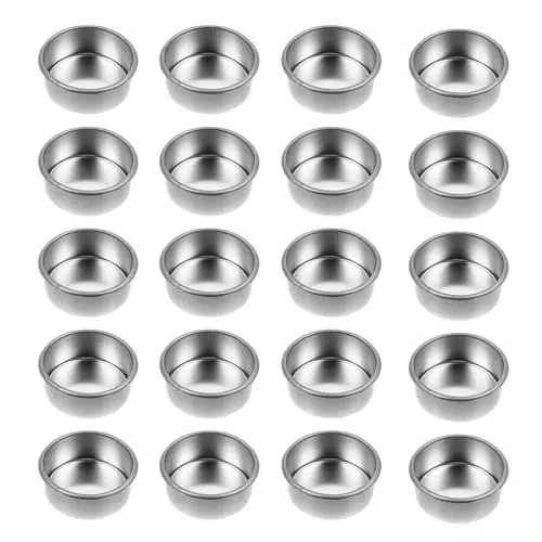 Produktbild: IMIKEYA 20 Stück Teelichthalter Metall: 45 mm Teelicht Tüllen Kerzenbecher Teelichthalter Metall Silber - Teelicht Einsatz Kerzeneinsatz Kerzenleuchter zum Basteln, Hochzeit, Tafelkerzen