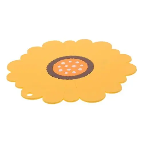Produktbild: IMIKEYA Dekorativer Topflappen Mit Sonnenblumenmotiv – Silikon Wärmeisolierte Küchenmatte – rutschfeste Hitzebeständige Tassenunterlage