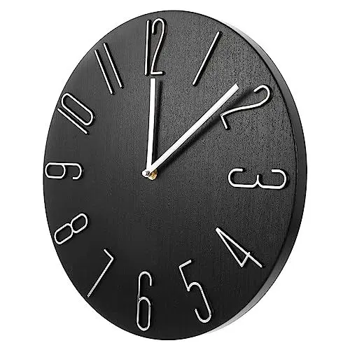 Produktbild: IMIKEYA Uhr drehbar Nicht Alarm analoger Wecker Ticken Retro modern Wecker batteriebetrieben Radio digitaler Wecker Abs Wall Clock Timer Zeitmesser Chronometer Wanddekoration Plastik Black