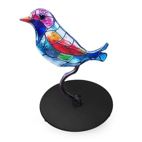 Produktbild: IMIKEYA Urlaub Liefert Dreidimensionale Dreidimensionale Bunte Blumen- Und Vogelornamente Aus Metall Und Eisen Künstliche Vogelverzierung Gebeizte Vogelfigur Urlaubsartikel 3D Der Vogel