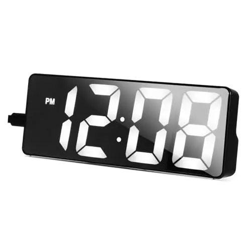 Produktbild: IMIKEYA -anzeige Uhr Weckerfunktion Digitaler Wecker Großer Bildschirm Schwarzes Gehäuse Weißes Licht Schreibtischzubehör