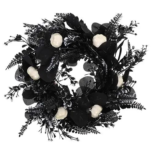Produktbild: IMIKEYA Halloween Kranz Tür Gothic Kranz Simulierte Kürbis Blatt Wohnkultur Gefälschte Halloween Dekorative