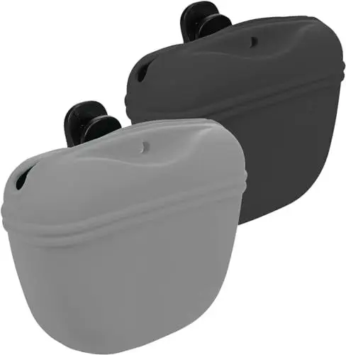 Produktbild: IMILIFE Leckerlibeutel für Hunde, 2er-Set mit Klicker, Silikon Futterbeutel für Hundetraining mit Clip und Magnetverschluss
