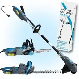 Produktbild: IMLEX Multi-Kombi-Garten-Set 5in1 Heckenschere Rasentrimmer Kettensäge mit Teleskopstab und Verstellbarer Schnittwinkel