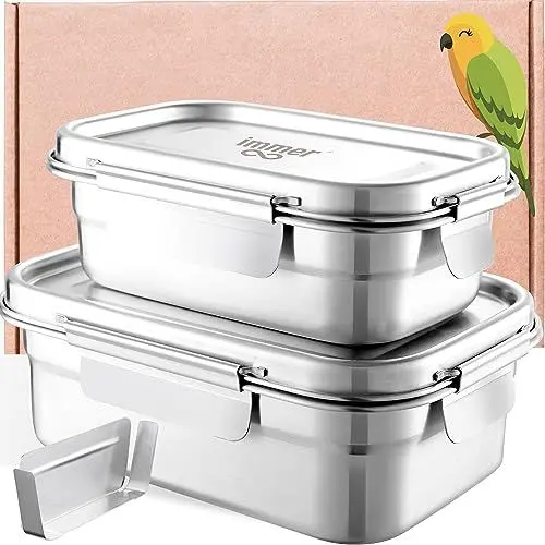 Produktbild: immer Edelstahl Brotdose - Nachhaltige Bento Lunchbox, auslaufsicher, plastikfrei, leicht zu reinigen und perfekt für Unterwegs (2400, SafeLock)