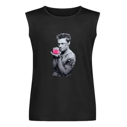 Produktbild: Immortal Brad Pitt Actor Fight Club 1999 Film Mens Sleeveless T-Shirt Printed Graphic Top Unisex Black Vest Tank Tee 3XL