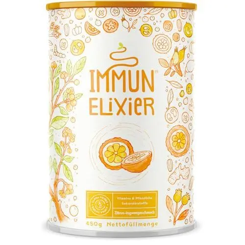 Produktbild: Immun-Elixier | 450g | Immunsystem Stärken | mit Vitamin C, D & K2 pulver, Quercetin, Acerola, Kurkuma, Hagebutten, Selen, Zink, Camu, Echinacea & NAC zur Unterstützung des Immunsystems | Alpha Foods