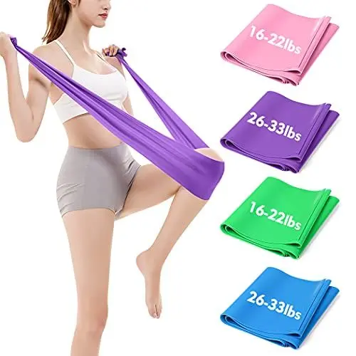 Produktbild: iMoebel Fitness Band 4er-Set Gymnastikband Fitnessbänder - 2 STÄRKEN 8-10kg/12-15kg Premium Lang 1,8/2 Meter Übungsband widerstandsbänder für Yoga, Pilates, Crossfit, Rehabilitation