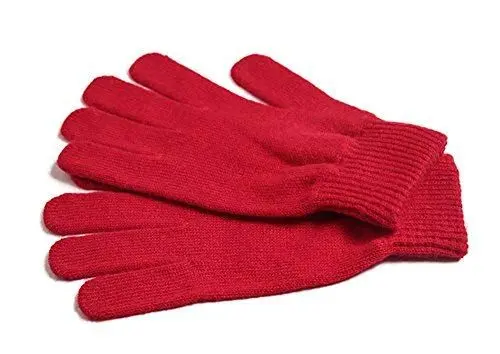 Produktbild: iMongol 100% Pure Cashmere Women Men Full Fingers Signature Gloves Mittens -Warm Wool -FBA… (Red)
