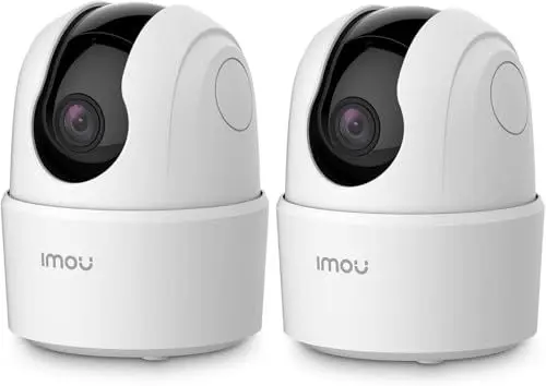 Produktbild: Imou 2K Überwachungskamera Innen 360° WLAN Baby Kamera mit AI Personen-/Geräusch-/Bewegungserkennung, Nachtsicht, Hunde Kamera Überwachung Innen mit APP, Zwei-Wege-Audio, Sirene (2Pcs)