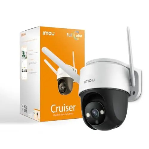 Produktbild: Imou Cruiser 4MP - Outdoor Pan/Tilt Camera, 1080P, Full Colour Nightvision, Spotlights, AI Human Detection, 2 Way Audio, 110dB Siren, Local Hot-Spot Connection, H.265 White