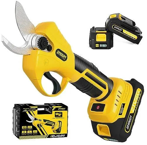 Produktbild: IMOUMLIVE Bürstenlose elektrische Gartenschere, kabellose Gartenschere mit 2x21V 2.0Ah Akku,SK5 Klingen,Schnittdurchmesser von 20-30mm,elektrischer Astschneider für Obstgärten und Baumpflege im Garten