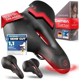 Produktbild: Impact® Fahrradsattel Damen (ComfortFit) - Bequemer ergonomischer Fahrrad Sattel, Ideal für MTB & Rennrad - Komfortabler Sattel Fahrrad Herren - Innovative Fahrradsättel als Fahrradsitz Memory Foam