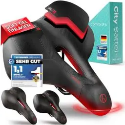 Produktbild: Impact® Fahrradsattel Herren & Damen (ComfortFit) - Bequemer ergonomischer Fahrrad Sattel, Ideal für MTB & Rennrad - Komfortabler Sattel Fahrrad Herren - Fahrradsättel als Fahrradsitz Memory Foam